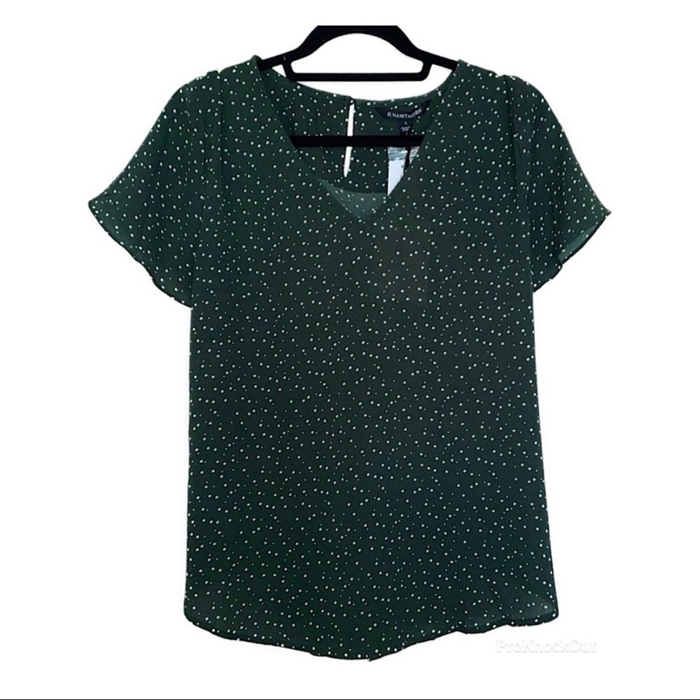 41 HAWTHORN Zari Flutter Sleeve Blouse